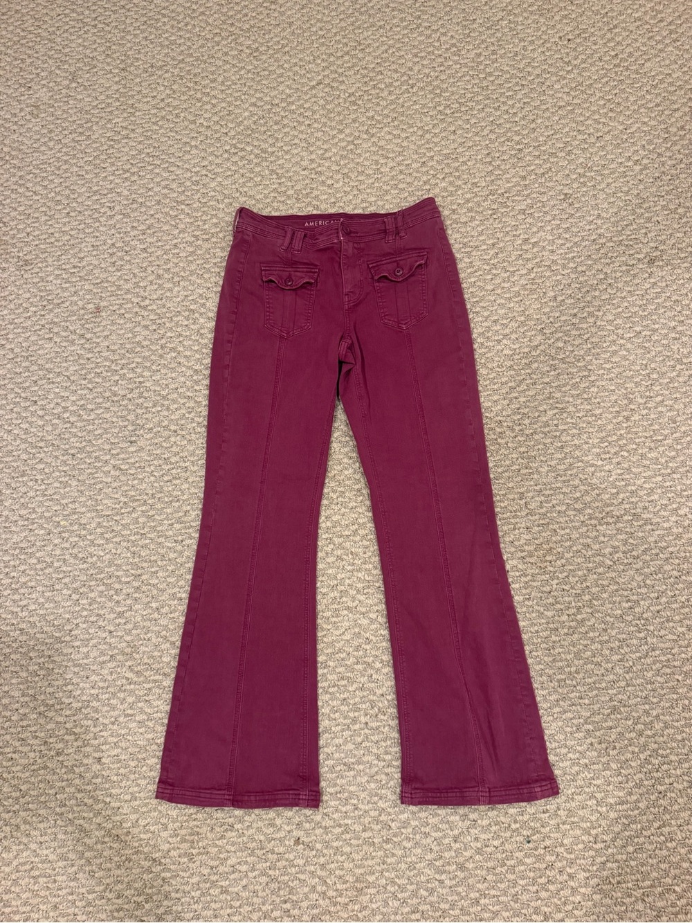 AE Women's Plum Low rise relaxed flare